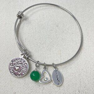 Footnotes Family Bracelet A‎ Circle of Strength Love Hope Green Silver-Tone